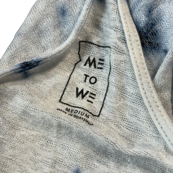 ME to WE Rayon Beachy Tank SZ M Women's Blue Coastal Boho Summer Sexy Tie Dye - Picture 6 of 9